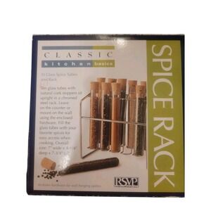 RSVP International Modern 10 Test Tube Chrome Spice Rack NEW